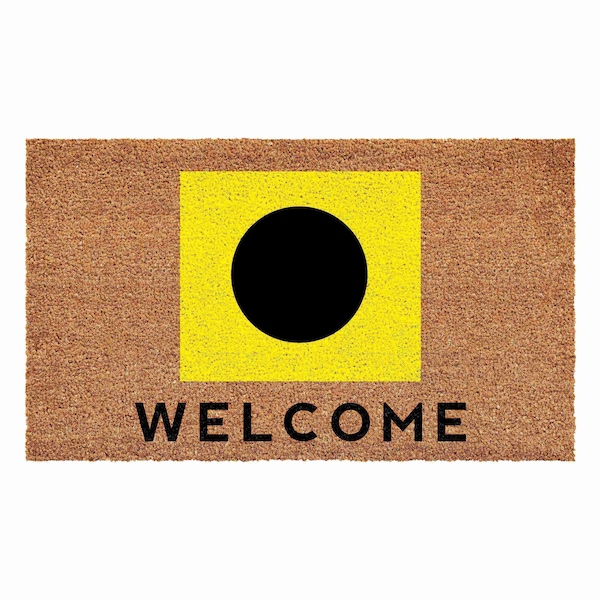 Calloway Mills Personalized Door Mat, Black, Yellow, Natural, 36 in W x 72 in L 108123672I - main